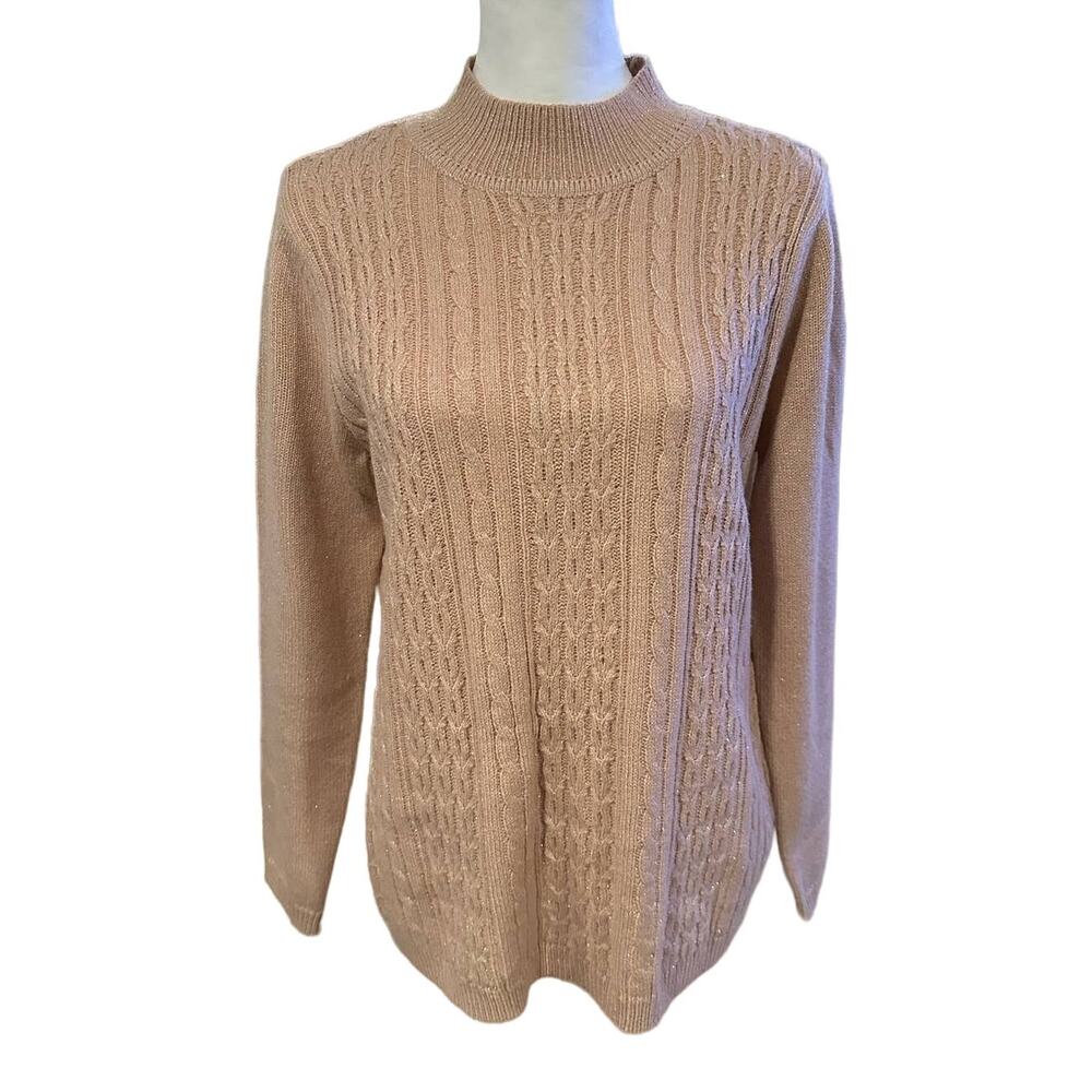 Napa Valley Pink and Gold Sweater Petite Large